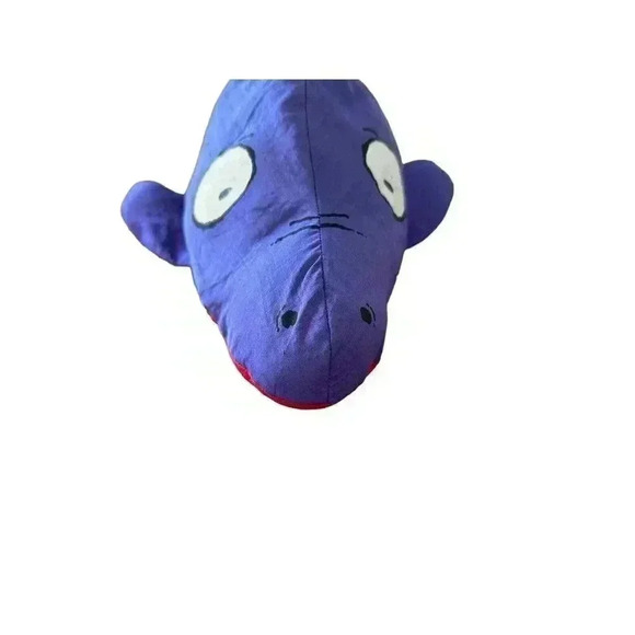 Puffalump Shark Purple 18" 1990s Malibu Fun Bath Pool Plush Toy Wet Pets Medium - Picture 5 of 10